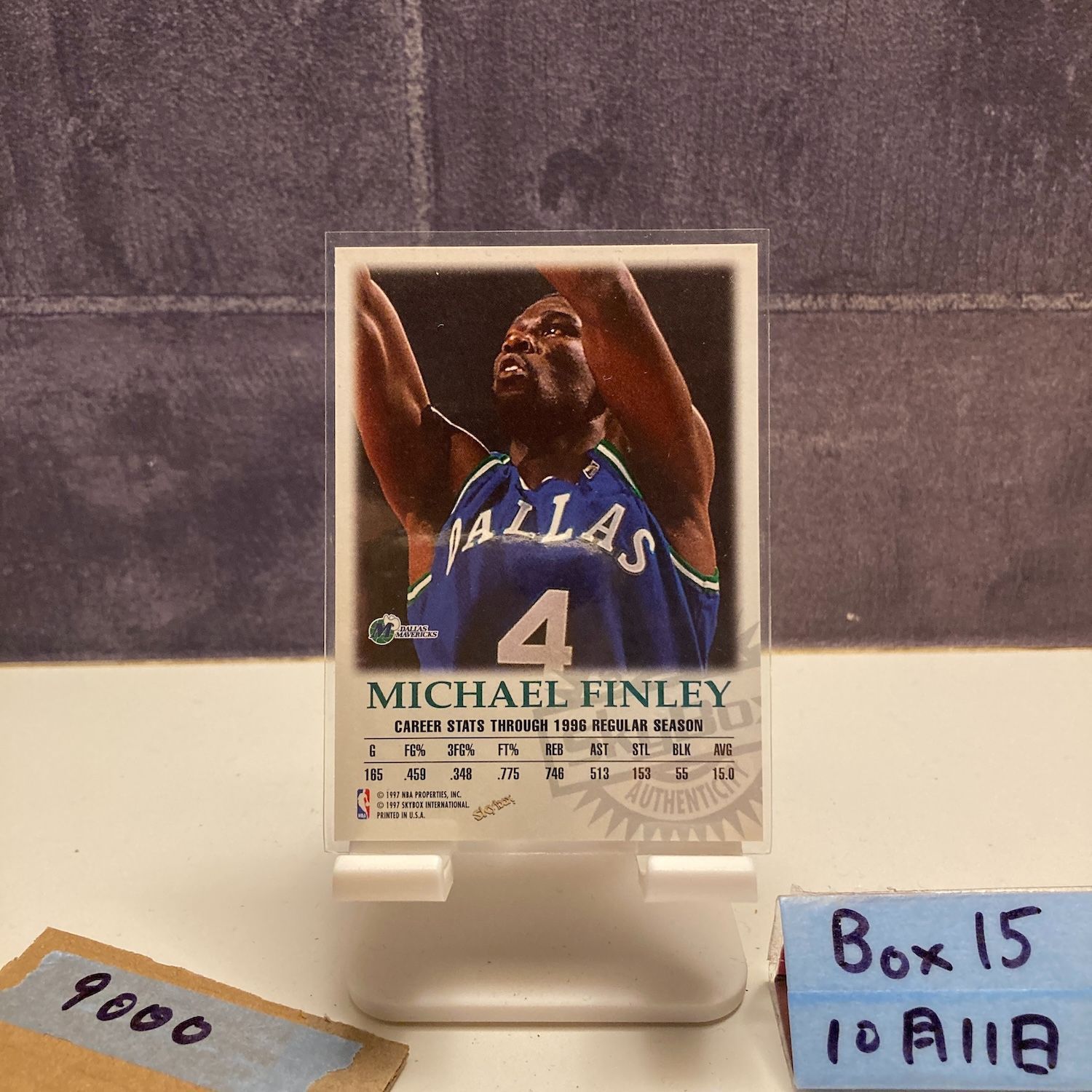 1997 SkyBox International Michael Finley 直筆サインカード DALLAS MAVERICKS Autographics カード