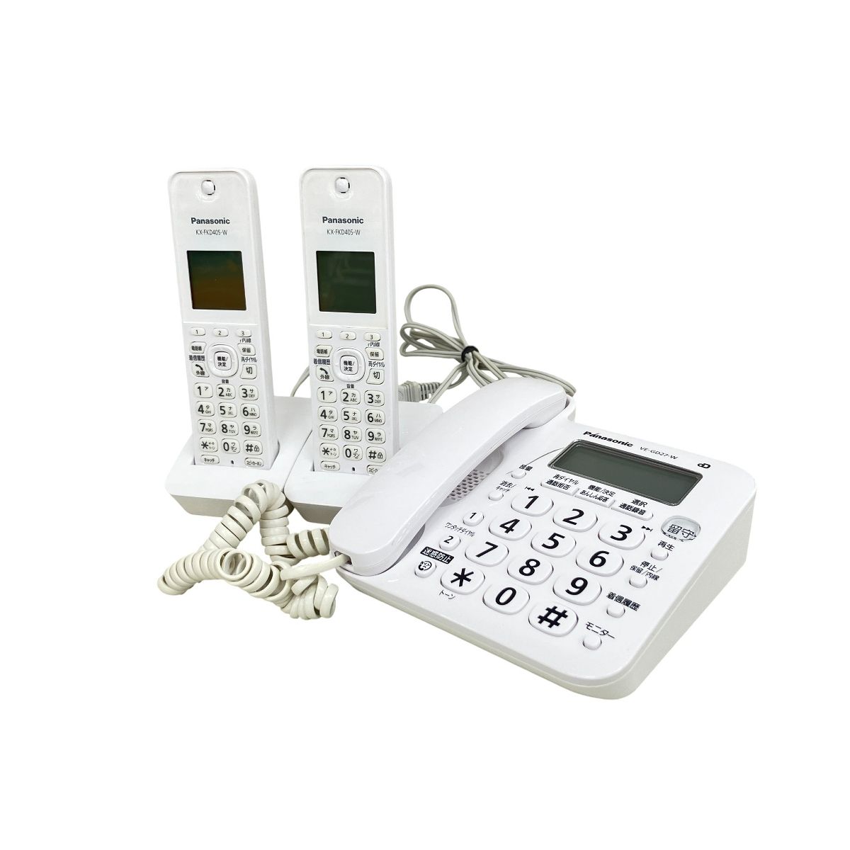 Panasonic VE GD 27 DW コードレス 電話機 ホワイト 子機2台付き パナソニック