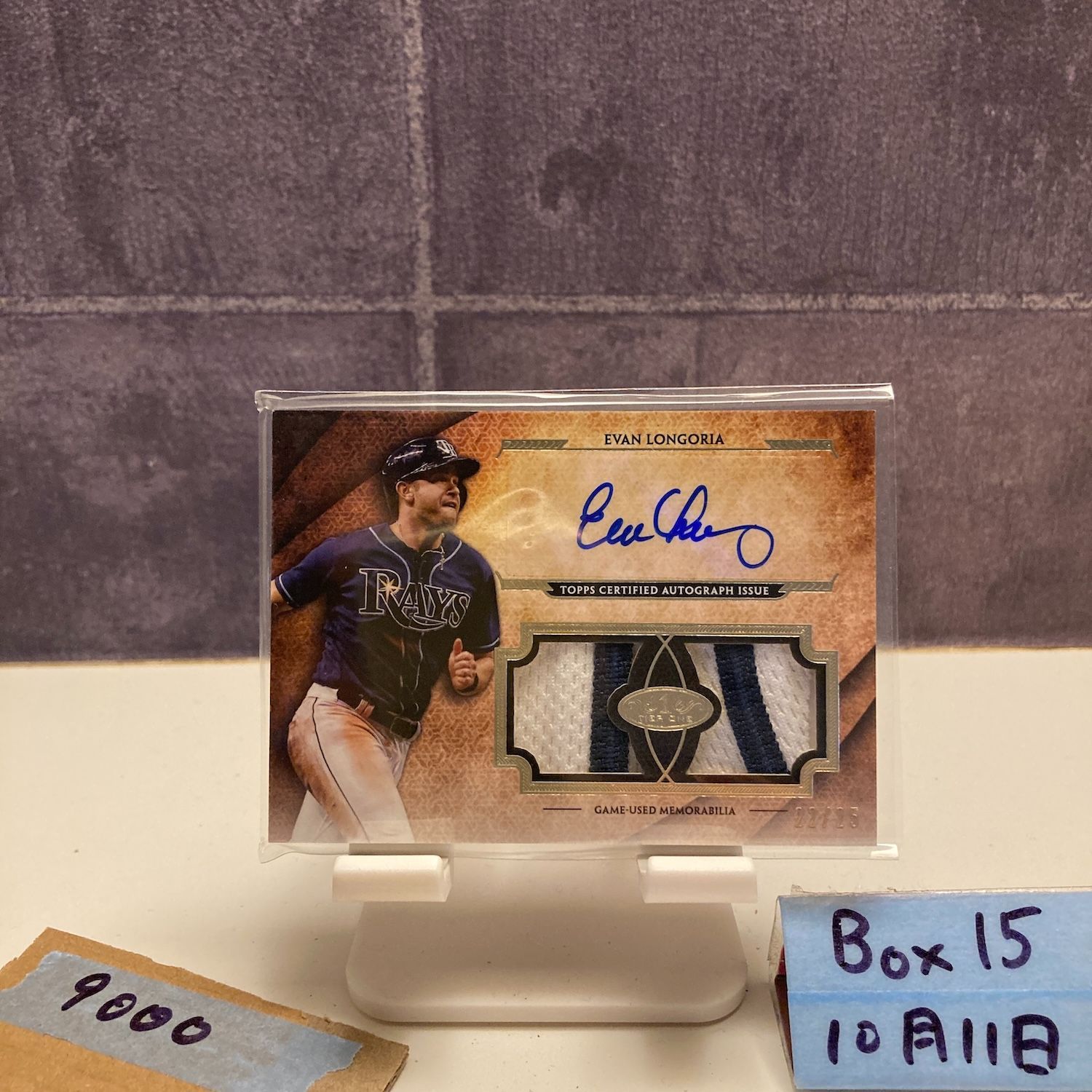 2017 Topps Tier One Evan Longoria 22 25 直筆サインカード Tampa Bay Rays Memorabilia パッチ カード