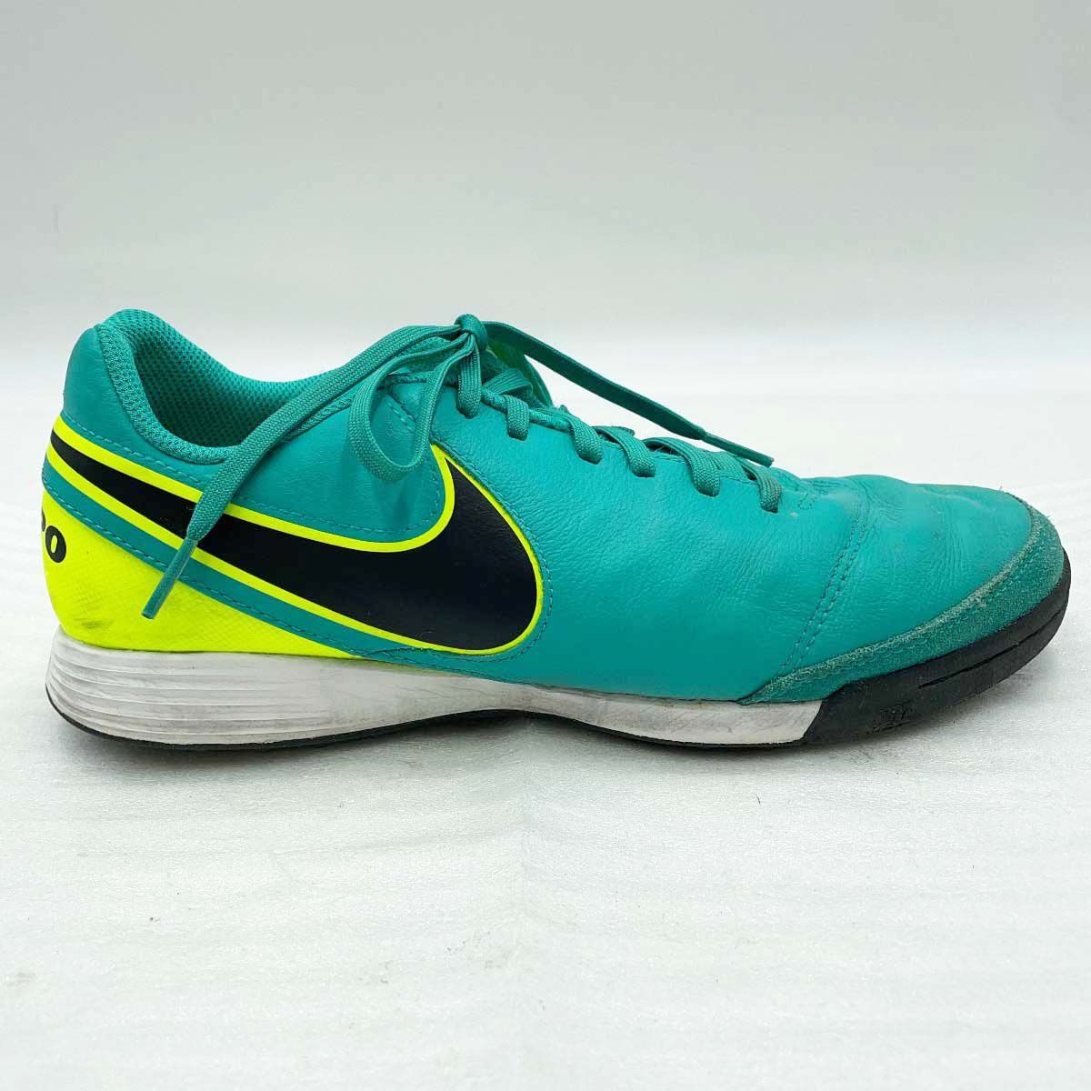ナイキ ティエンポ ジェニオ II レザー TF 26cm グリーン×イエロー