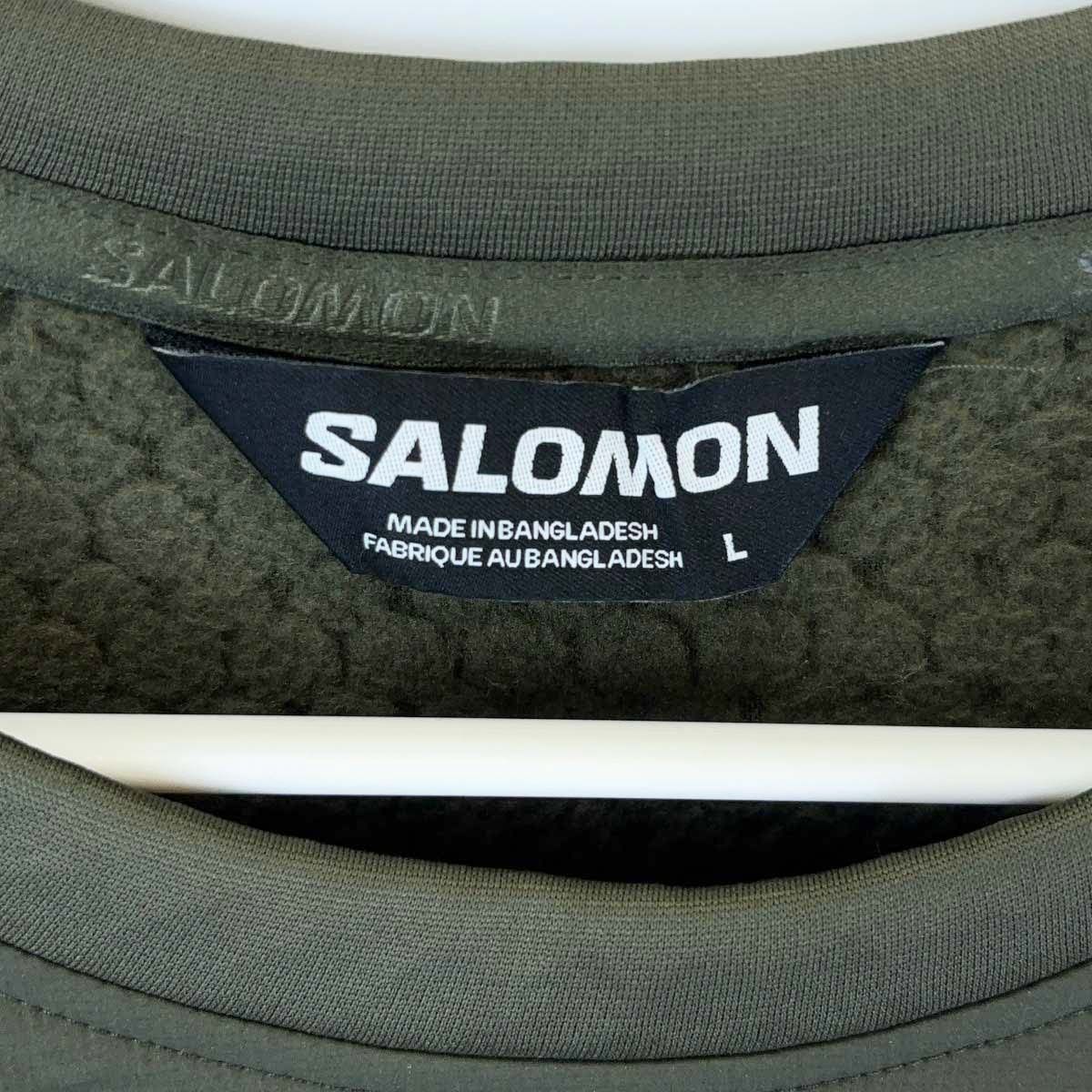 サロモン OUTLINE WARM HYBRID クルーネックプルオーバー スウェット L Grape Leaf メンズ SALOMON 裏フリース アウトドアウェア