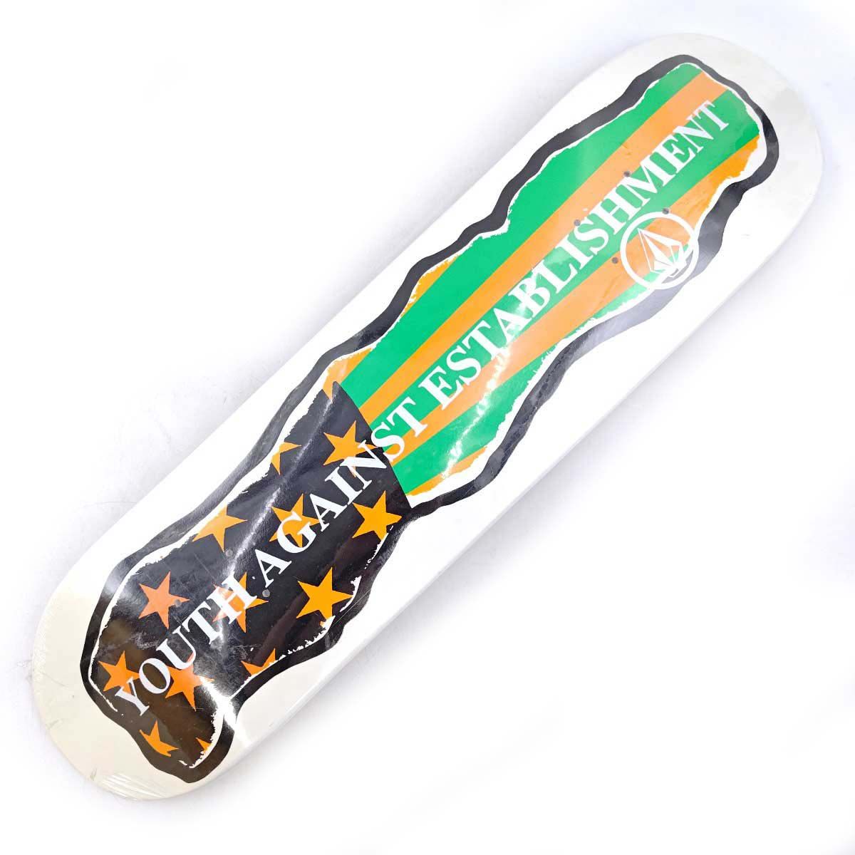 ボルコム YOUTH AGAINST スケートボード デッキ ホワイト VOLCOM 90年代 ビンテージ デットストック