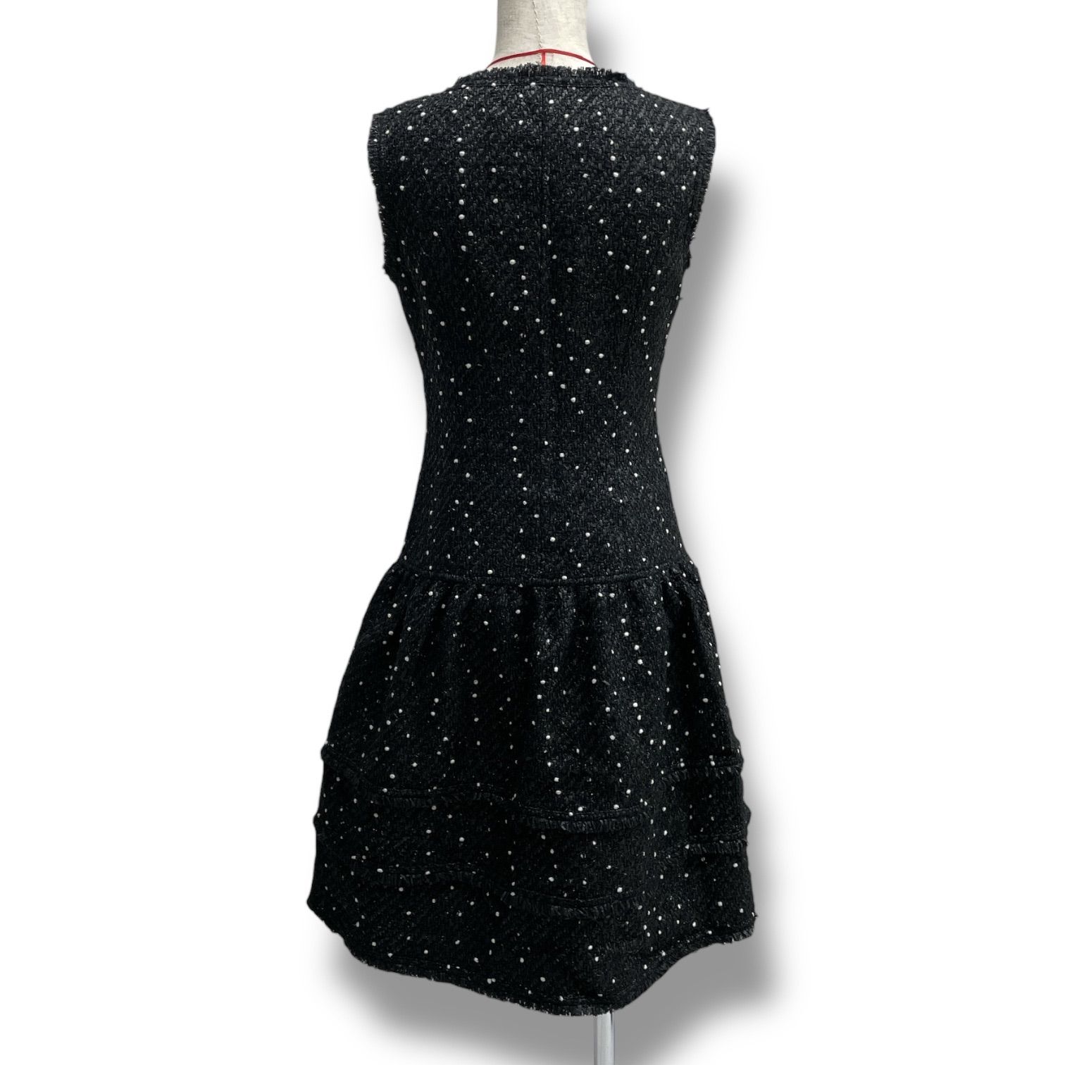 Rene ルネ フロントジップ ツイードワンピース ドレス ノースリーブ