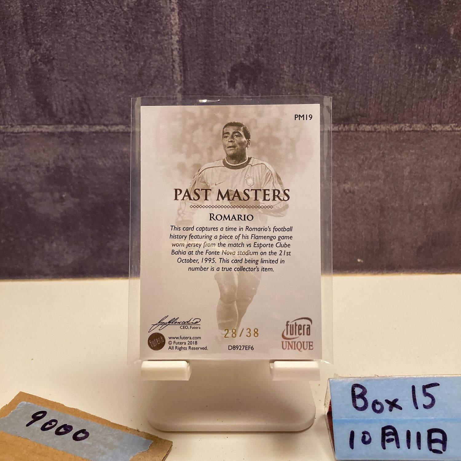 2018 Futera Unique Romario 28 38 Flamengo Pastmasters Dual ジャージ カード