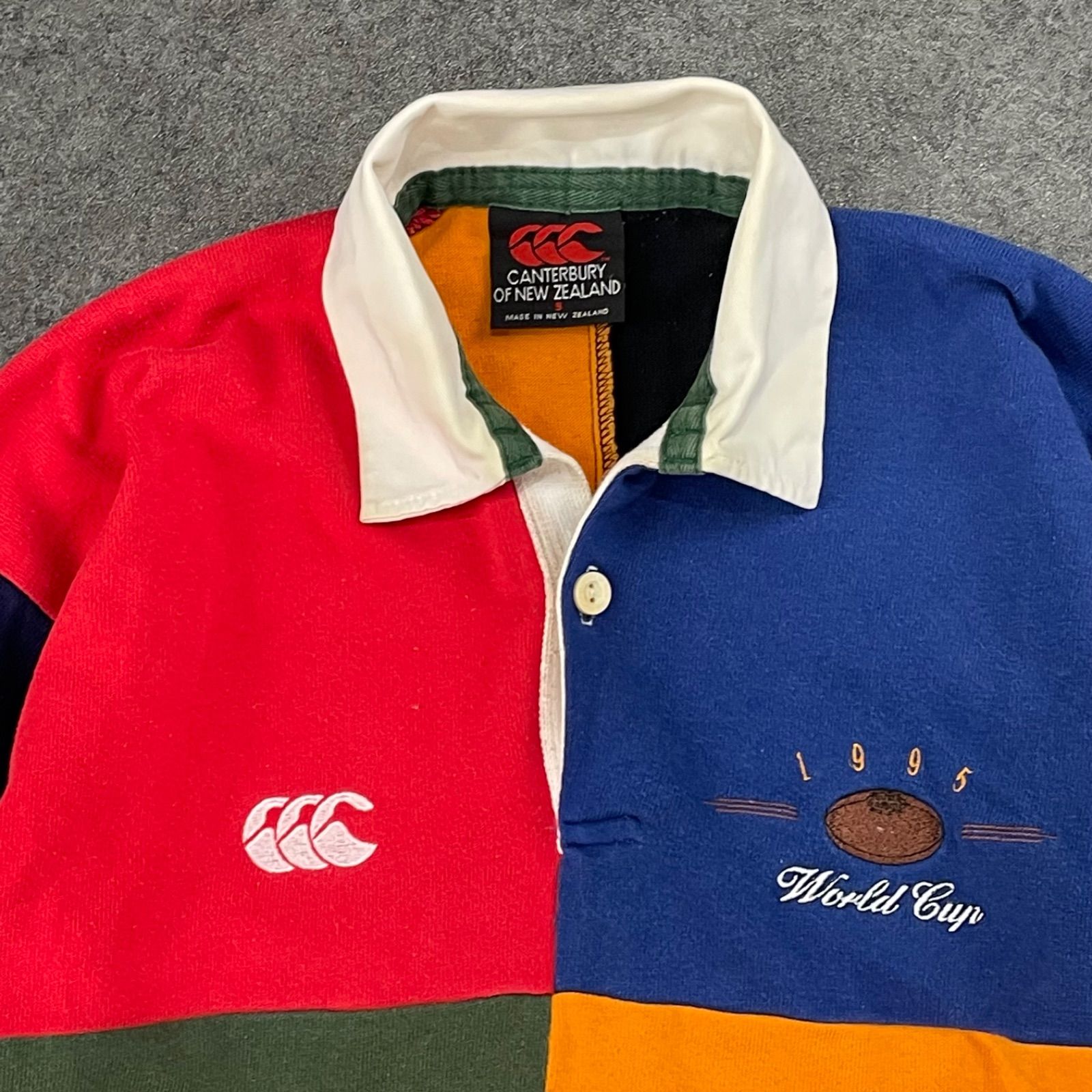 90s Canterbury フィジー代表 カンタベリーラガーシャツヴィンテージ ニュージーランド製 90s 1995 World Cup Canterbury Logo Embroidery