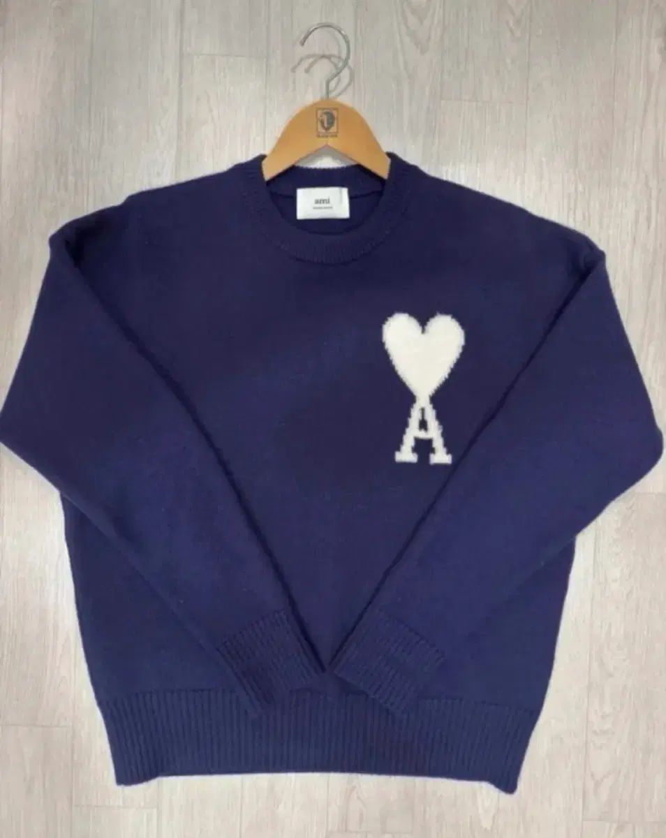 アミ BIG ハート ロゴ オーバーサイズ インタルシア セーター