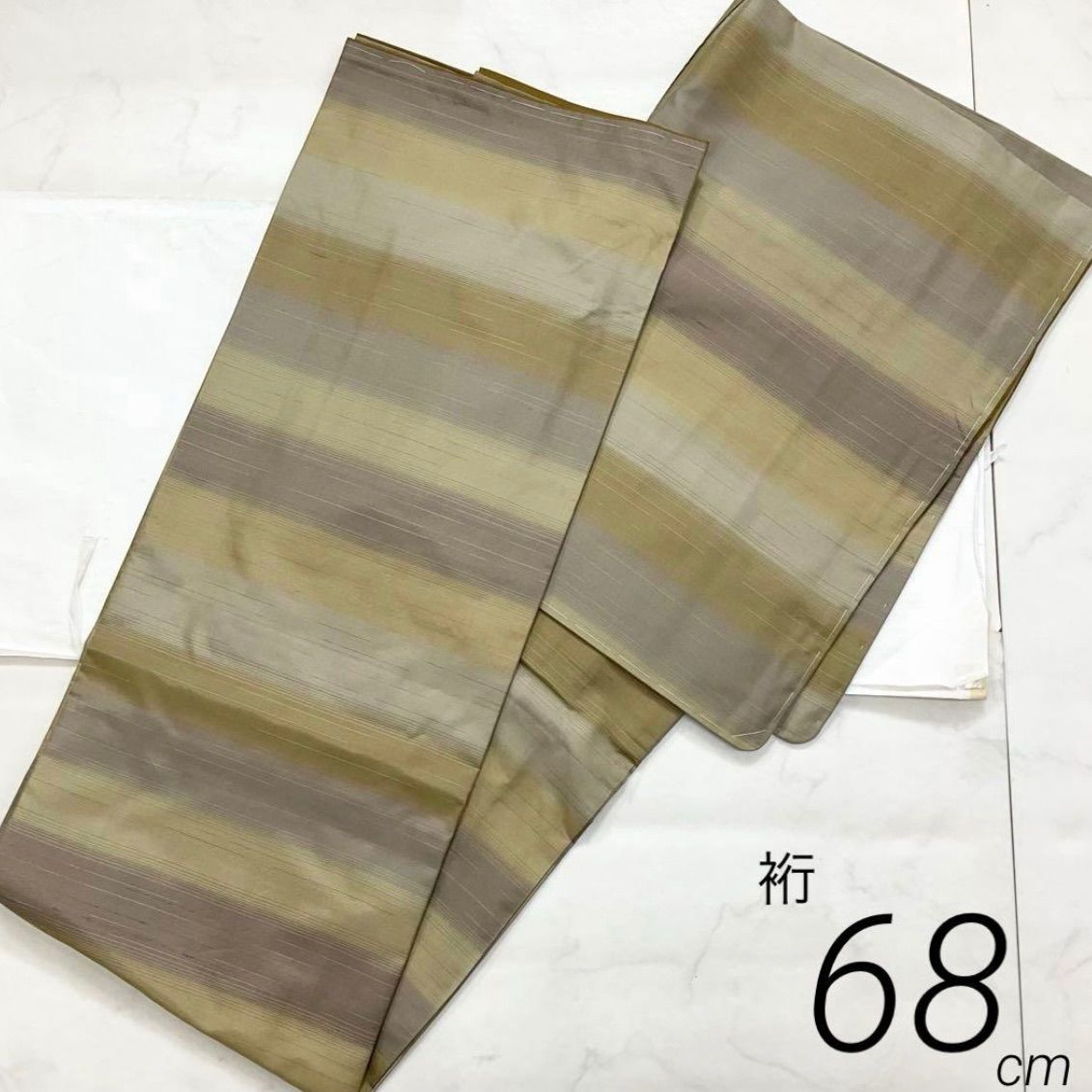 kimono one kimonoarisa 同然 さらりとした紬 広衿 正絹 仕付け糸付き アルファガード 裄長 裄68肩丈158 5