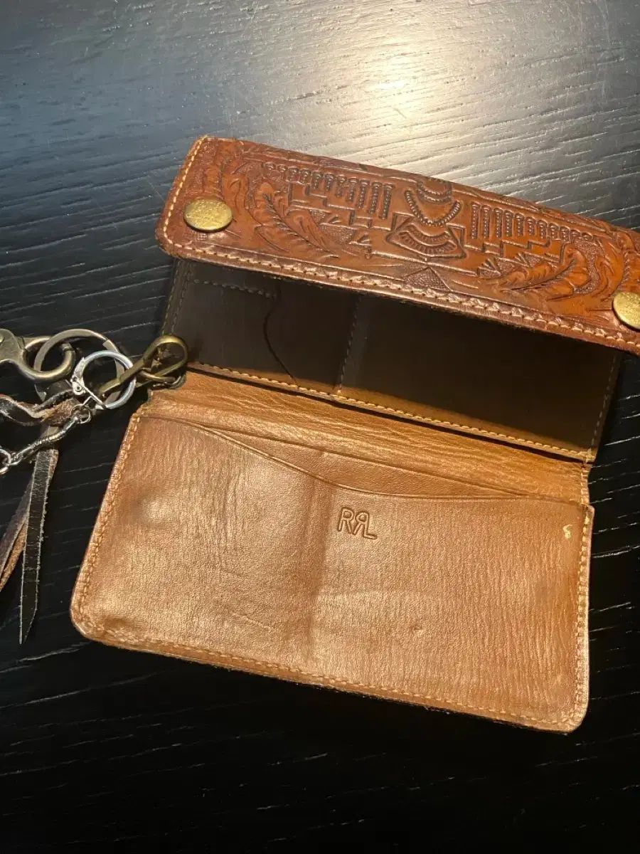 RRL(ダブルアールエル) レザー カービング 財布 - メルカリ