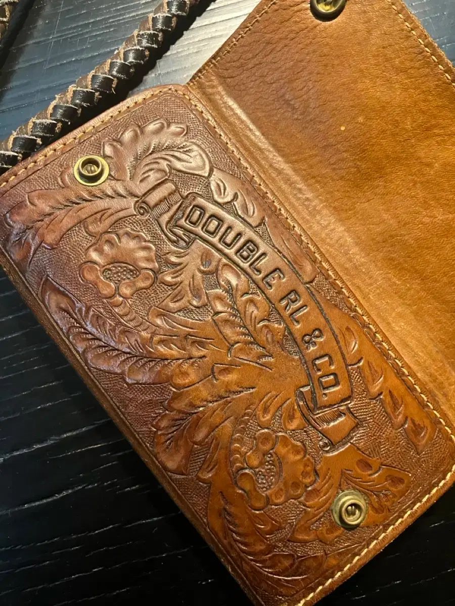 RRL(ダブルアールエル) レザー カービング 財布 - メルカリ