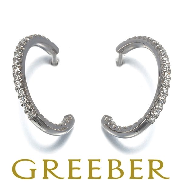 デビアス ピアス ダイヤ ダイヤモンド フープ K18WG #182412 - メルカリ