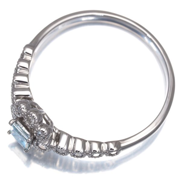 ブルー&クリアダイヤ ダイヤモンド 0.21ct/0.15ct プリンセスカット