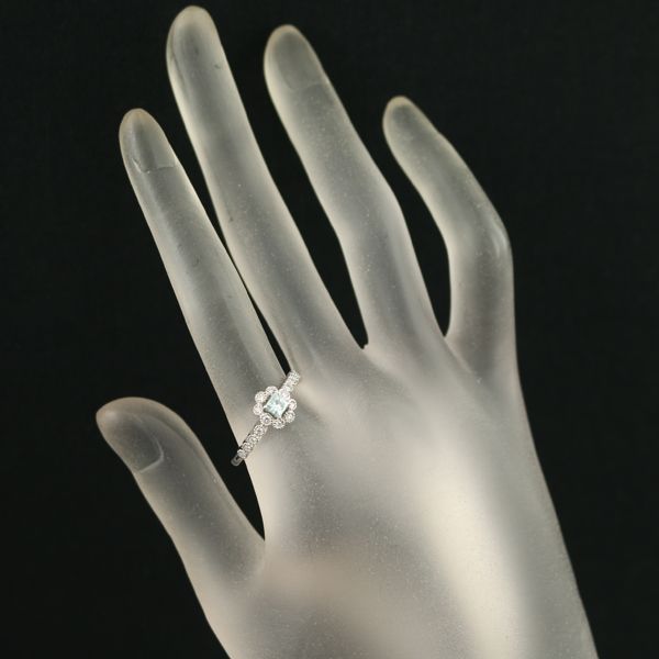 ブルー&クリアダイヤ ダイヤモンド 0.21ct/0.15ct プリンセスカット