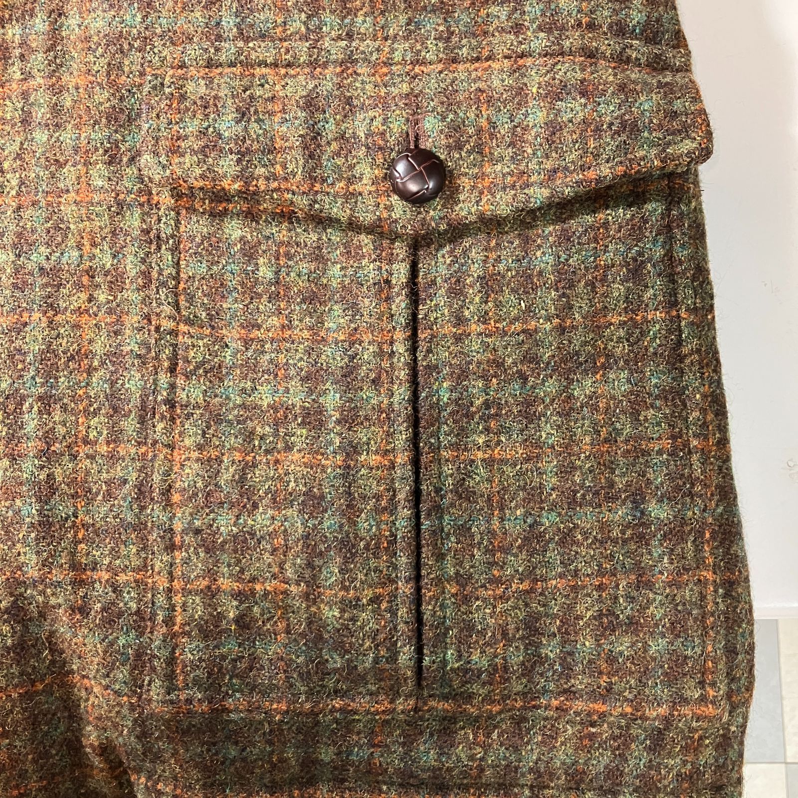 むつ75-113008】Harris Tweed × Octopus Army 裏ボア コート【併売