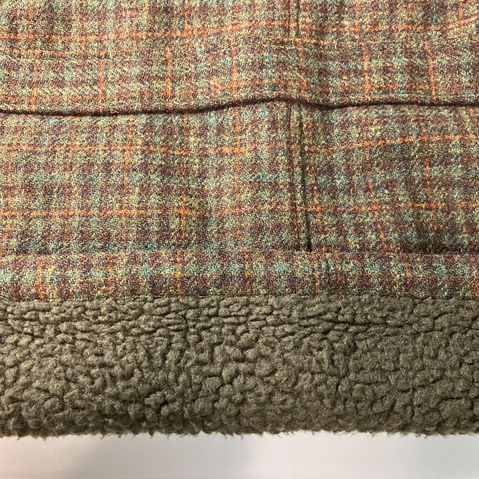 むつ75-113008】Harris Tweed × Octopus Army 裏ボア コート【併売