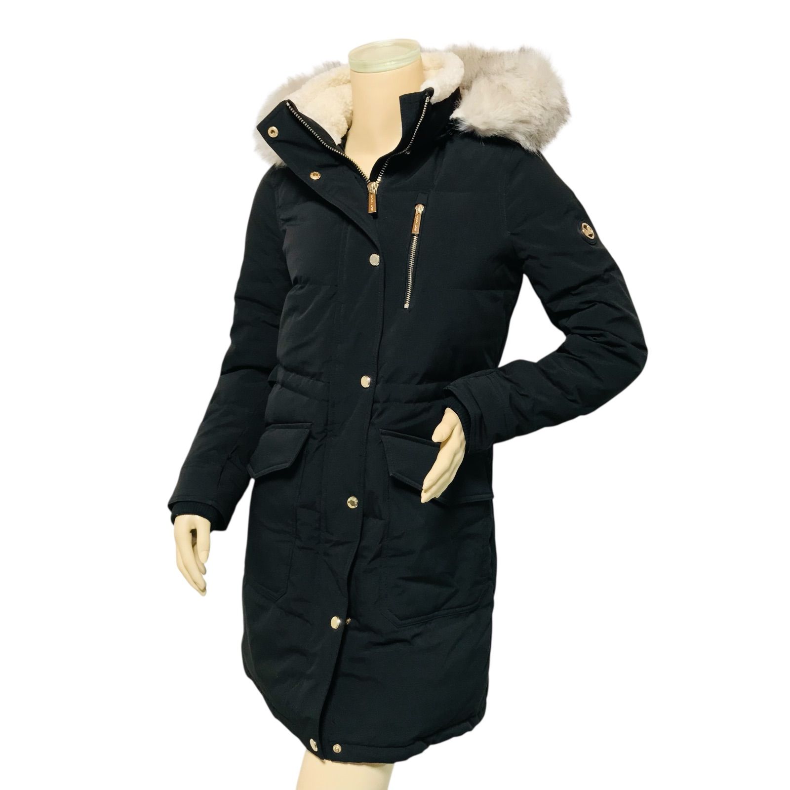 マイケルコース コート ベルト付き S~M相当 黒 コート 黒 ダウンコート