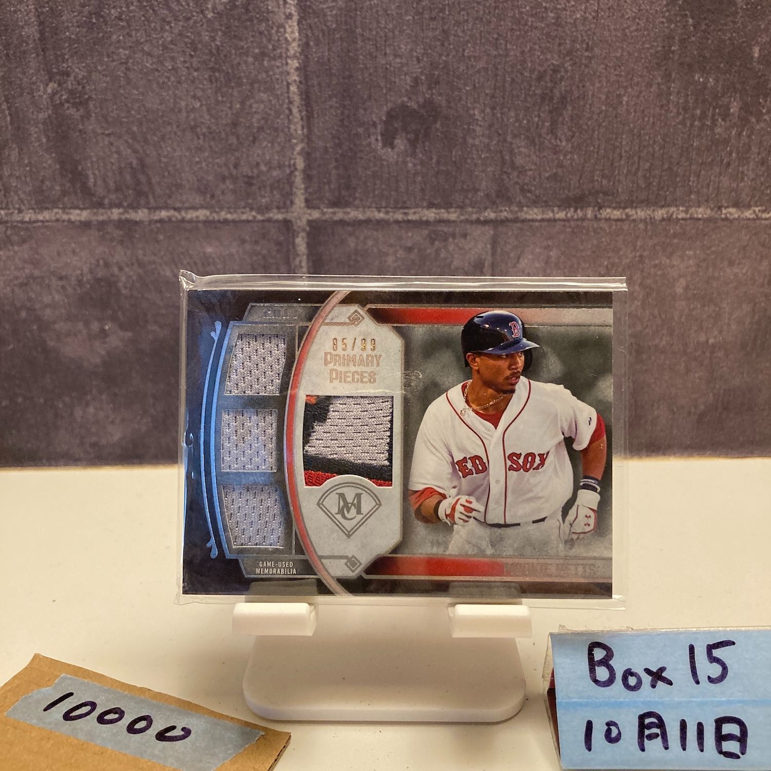 2017 Topps Museum Collection Mookie Betts 85 99 Boston Red Sox Primary Pieces Quad Relic ジャージ カード