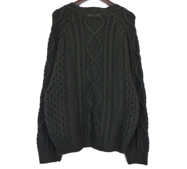フィアオブゴッド エッセンシャルズ FEAR OF GOD バック ラバー パッチ ケーブル ニット セーター 46184