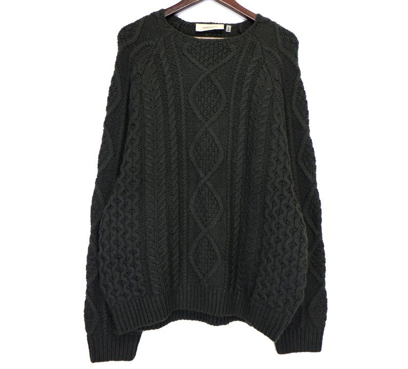 フィアオブゴッド エッセンシャルズ FEAR OF GOD バック ラバー パッチ ケーブル ニット セーター 46184