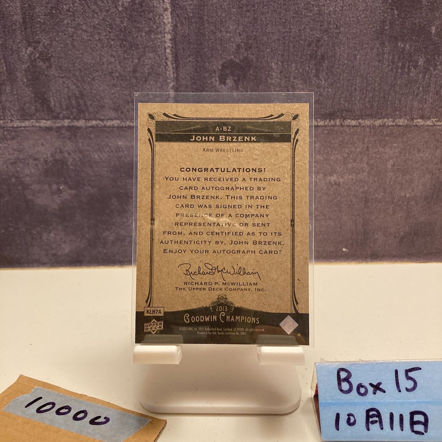 2013 Upper Deck Goodwin Champions John Brzenk 直筆サインカード Arm Wrestling カード