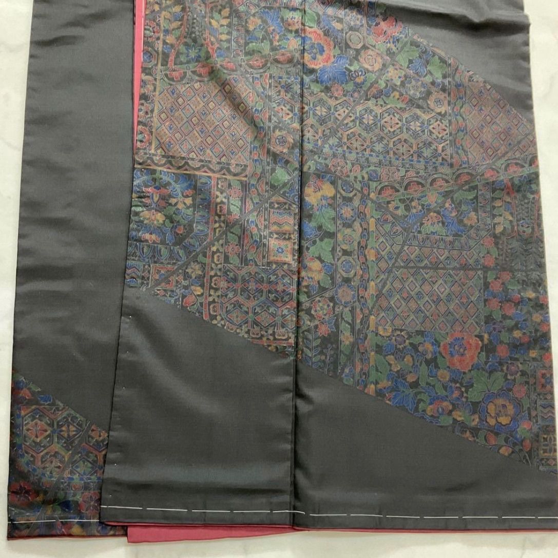 kimono one kimonoarisa 同然 センスの良い大島紬付下 仕付け糸付 広衿 正絹 裄65肩丈158