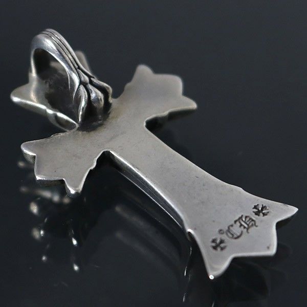 CHROME HEARTS クロムハーツ スモール ダブルCHクロス アフターブラックダイヤ ペンダント シルバー SV 925 100966