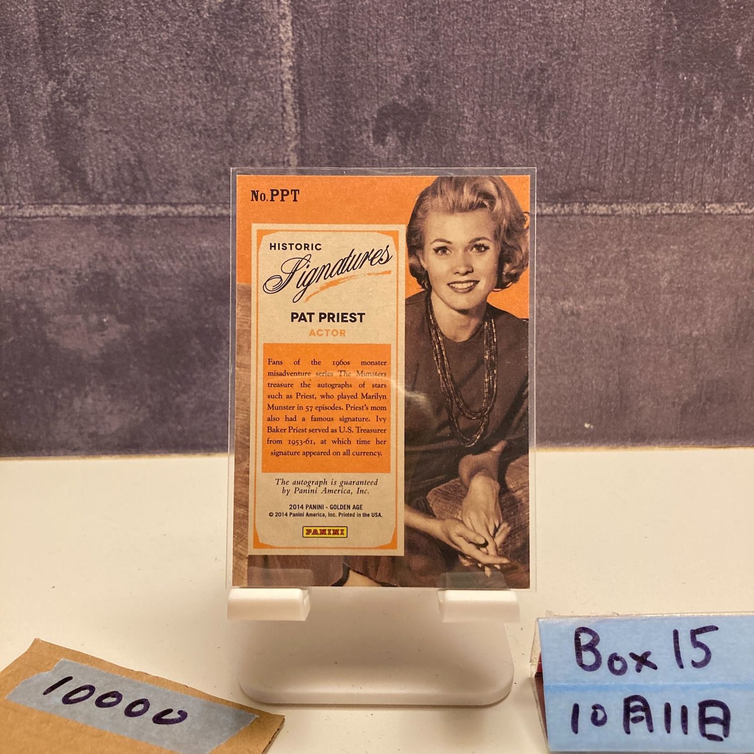 2014 Panini G en Age Pat Priest 直筆サインカード Historic Signatures カード