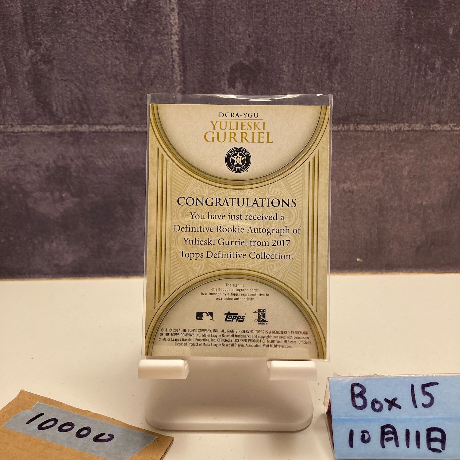 2017 Topps Definitive Collection Yulieski Gurriel 36 50 直筆サインカード Houston Astros RC ルーキー Rookie カード