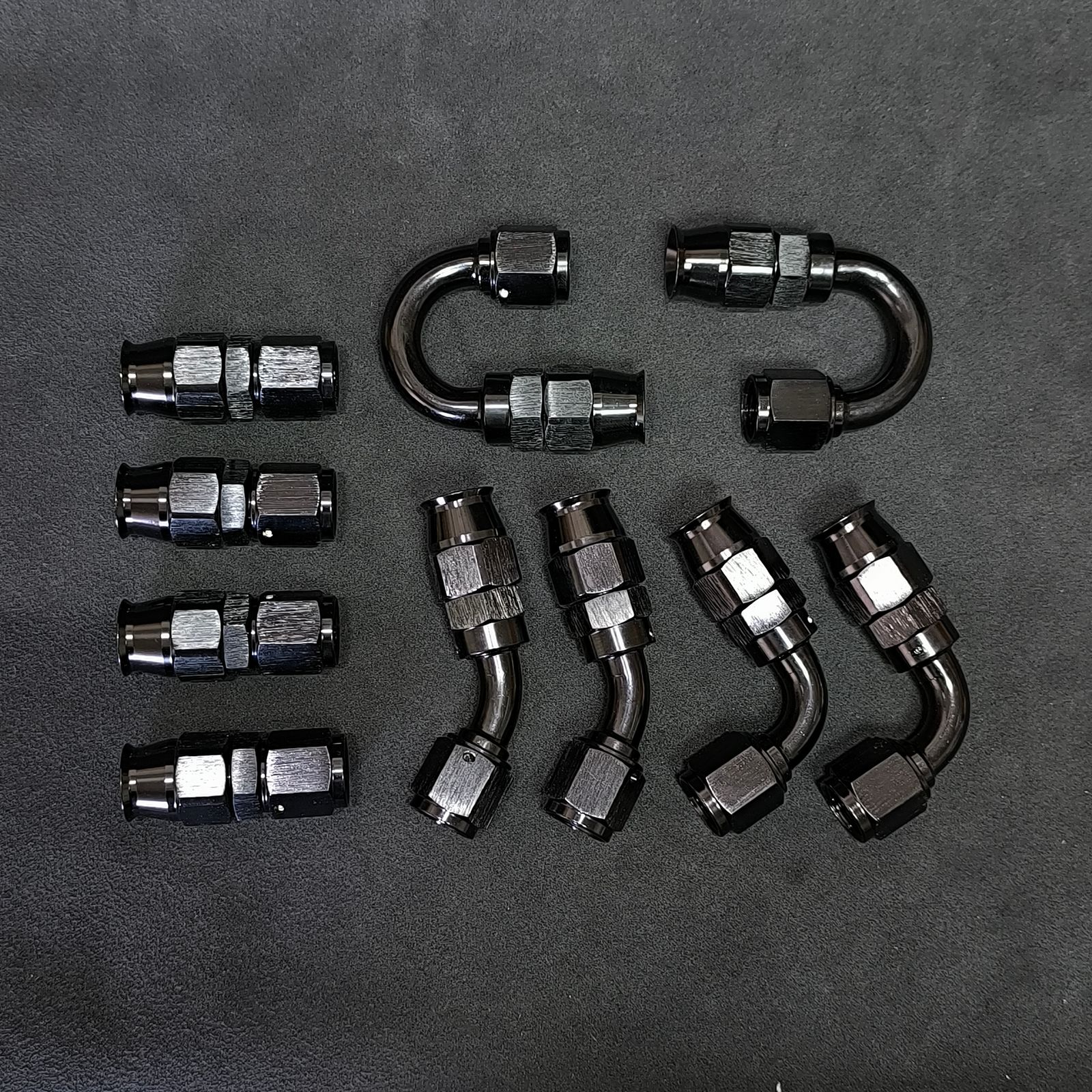 オイルクーラー メッシュホースセット AN6 5m フィッティング 10個 黒