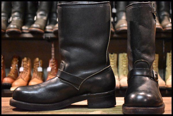 10 PT 83 80 S ハーレーダビッドソン 8651 エンジニア 黒 ブラック ビンテージ ブーツ FK 133