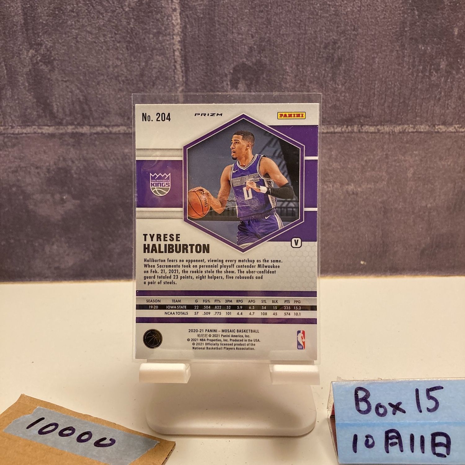 2020-21 Panini Mosaic Tyrese Haliburton Sacramento Kings RC ルーキー Rookie カード