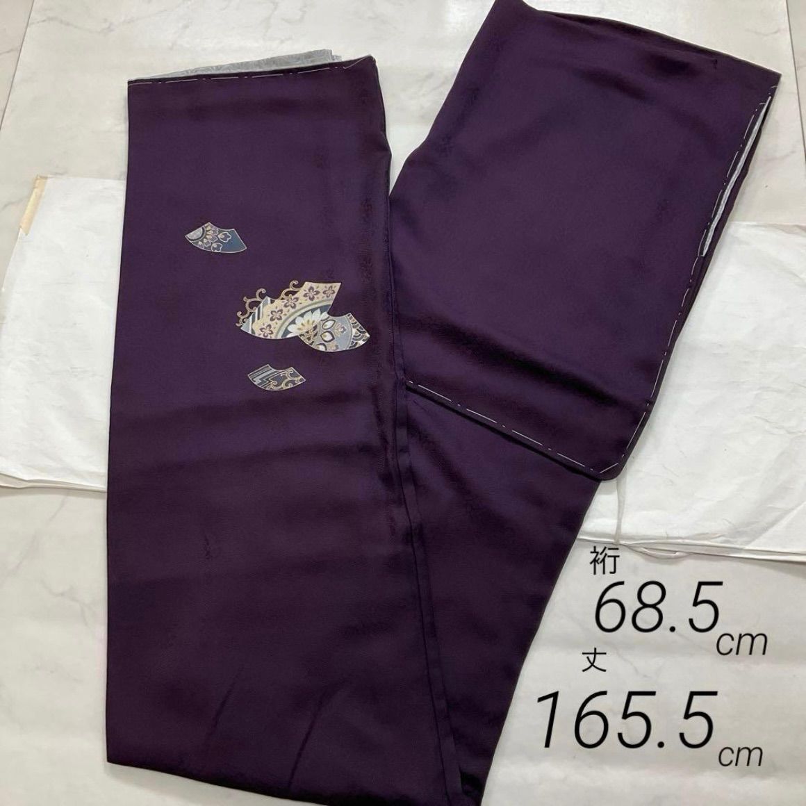 kimono one kimonoarisa 素敵な附下訪問着 袷 仕付け糸付 広衿 裄長 ロング 裄68.5肩丈165.5