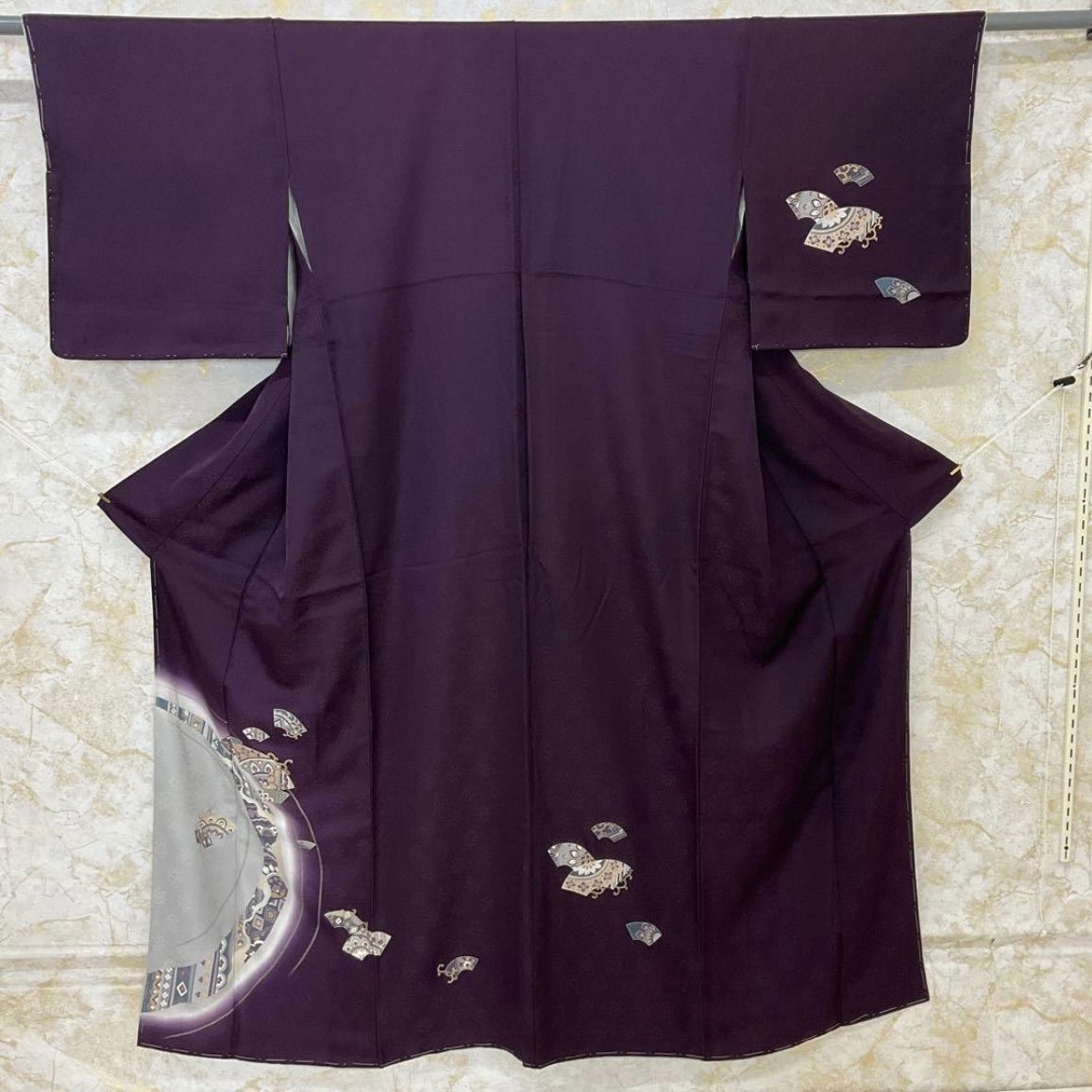 kimono one kimonoarisa 素敵な附下訪問着 袷 仕付け糸付 広衿 裄長 ロング 裄68.5肩丈165.5