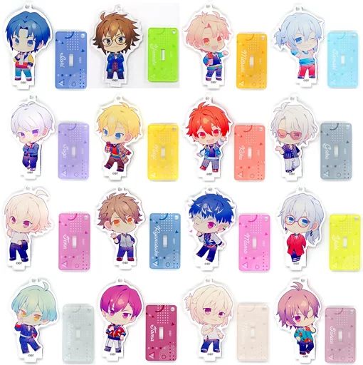 雑貨 全16種セット アイドリッシュセブン 原作版 スタンド付きアクリルキーホルダー 記念日2021ミニキャラ