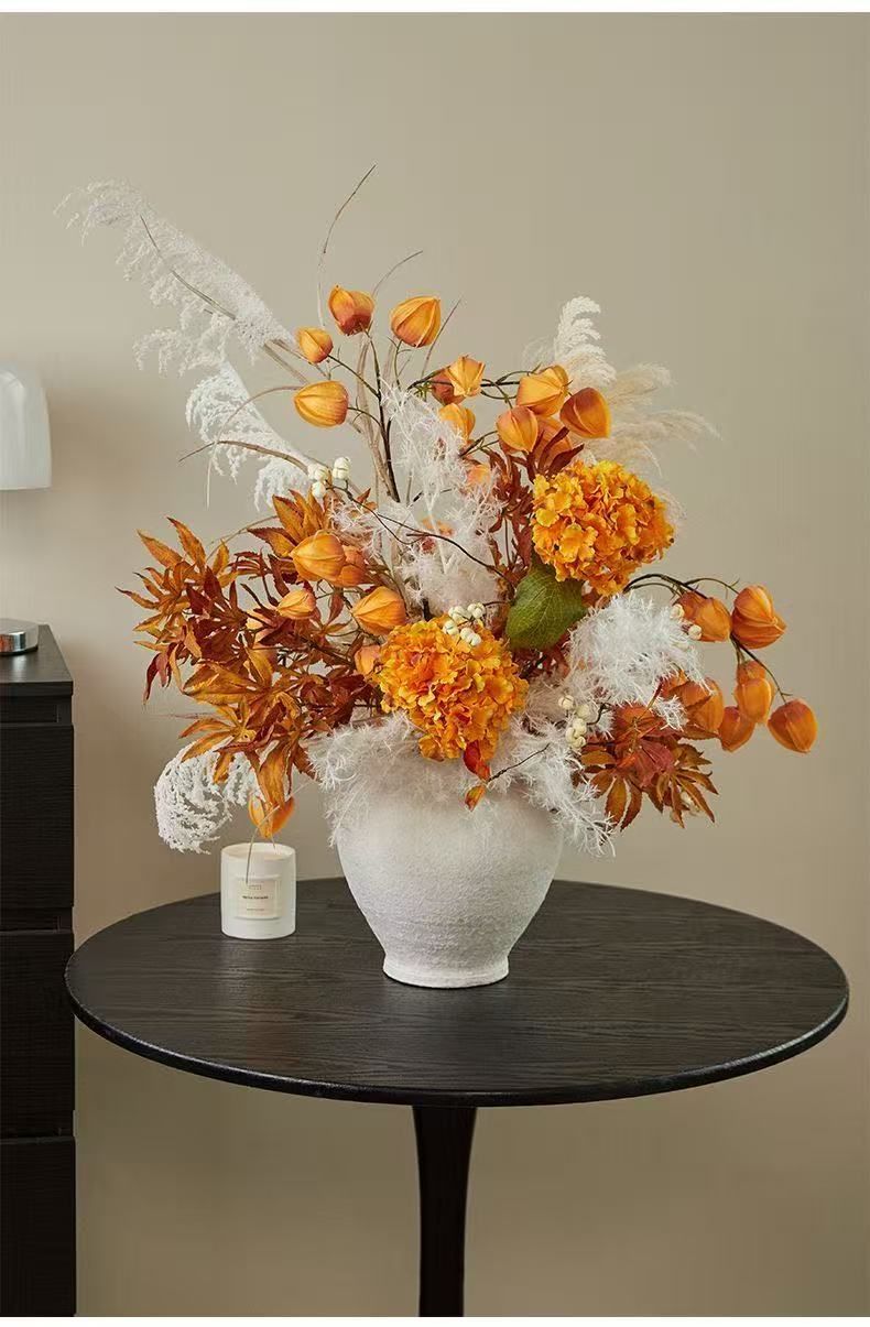 2025 芸術 造花 ブーケ 装飾 花 花瓶 ハンドメイド ドライフラワー 花束 特大 大きめ 80 cm 超リアル