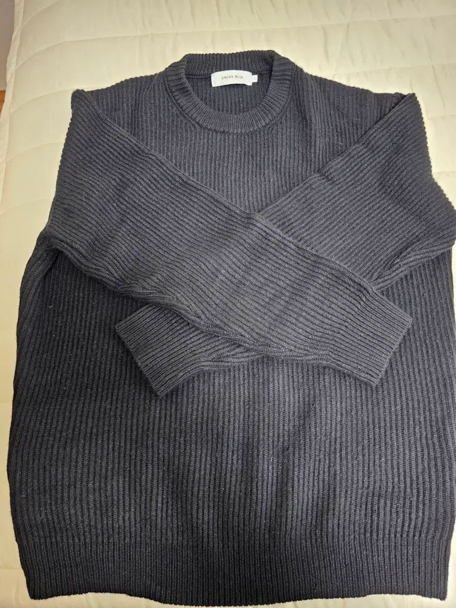 L YUNION BLUE ユニオンブルー クルー ウール ニット ブラック