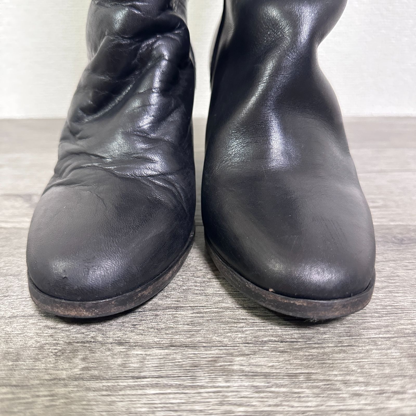 A.P.C. アーペーセー イタリア製 本革 レザーロングブーツ ラウンド