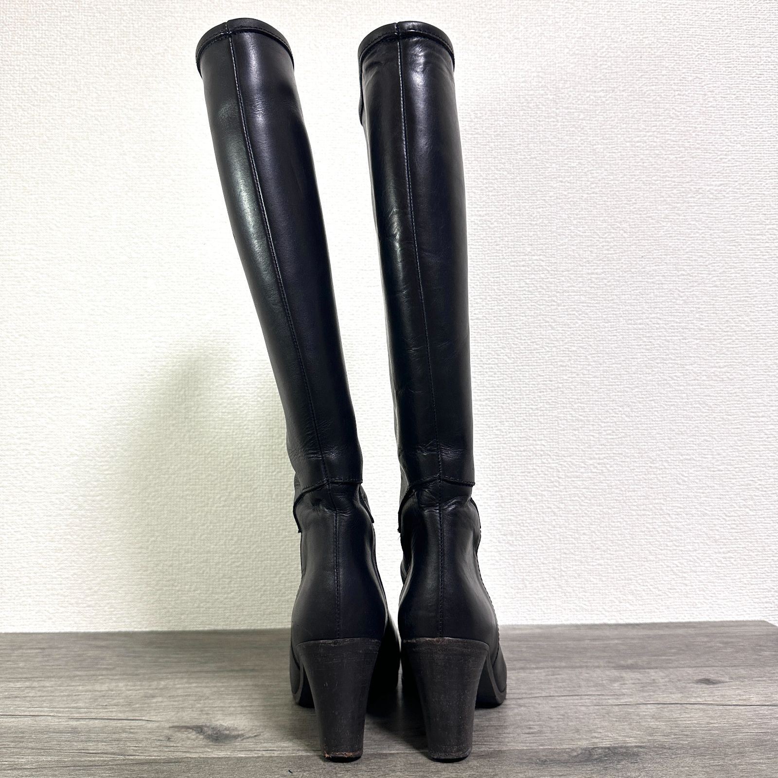 A.P.C. アーペーセー イタリア製 本革 レザーロングブーツ ラウンド