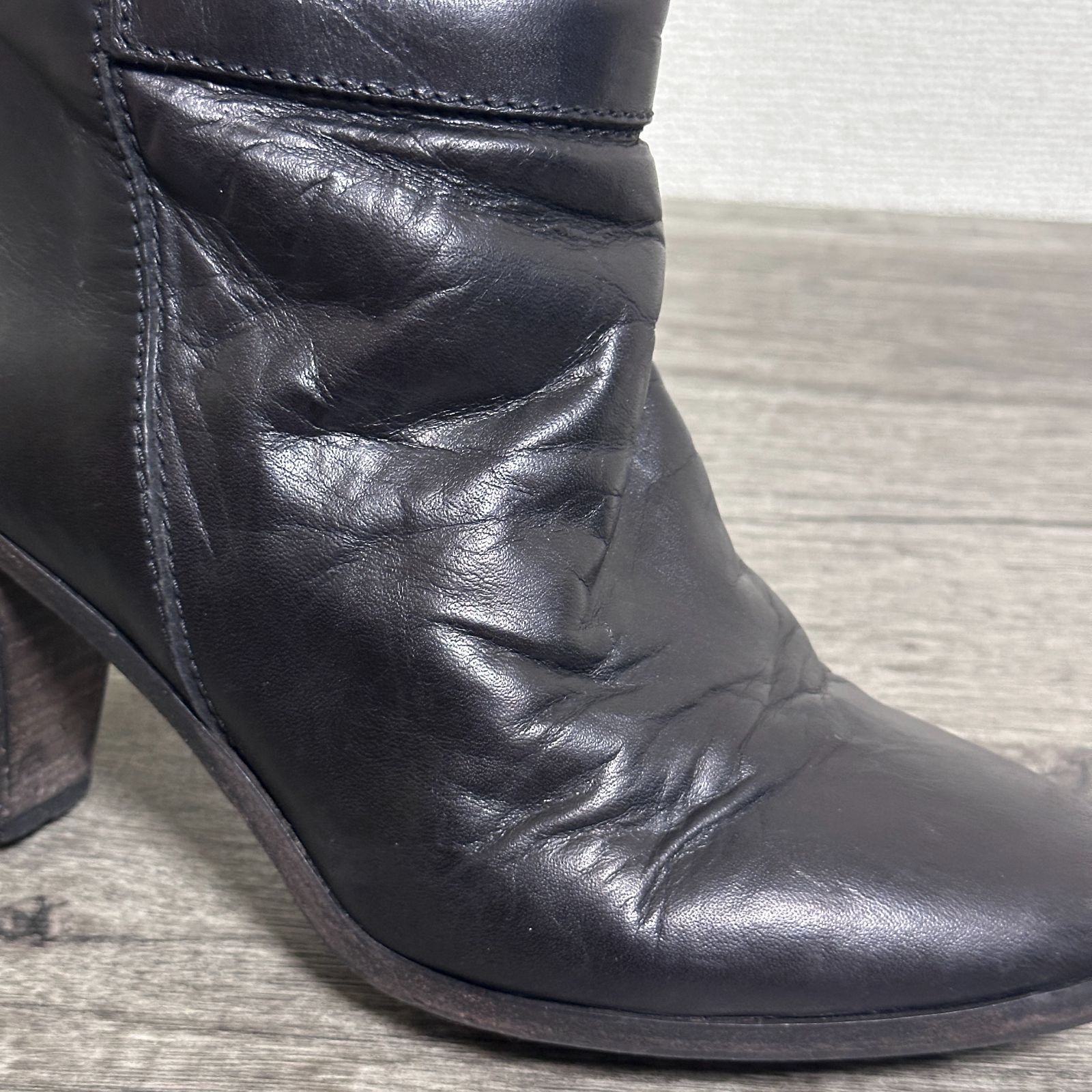 A.P.C. アーペーセー イタリア製 本革 レザーロングブーツ ラウンド