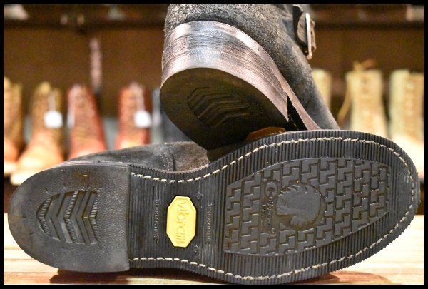 8E 良品 黒タグ】Chippewa チペワ 91069 黒スエード エンジニア