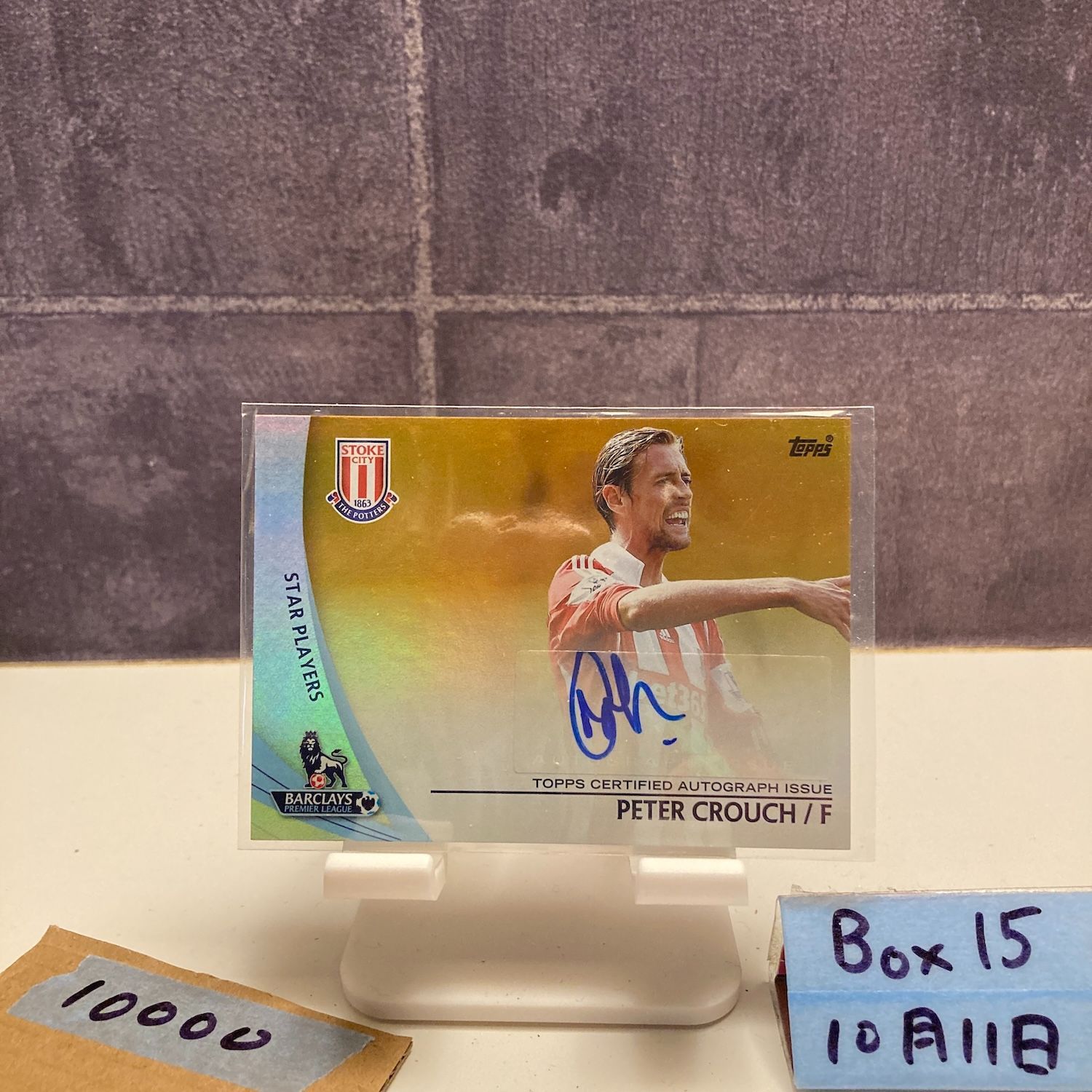2013 Topps Premier G Peter Crouch 47 50 直筆サインカード Stoke City Star Players カード