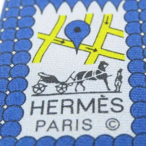 極美品♪ HERMES エルメスのネクタイ パターン柄 ブルー系 - メルカリ