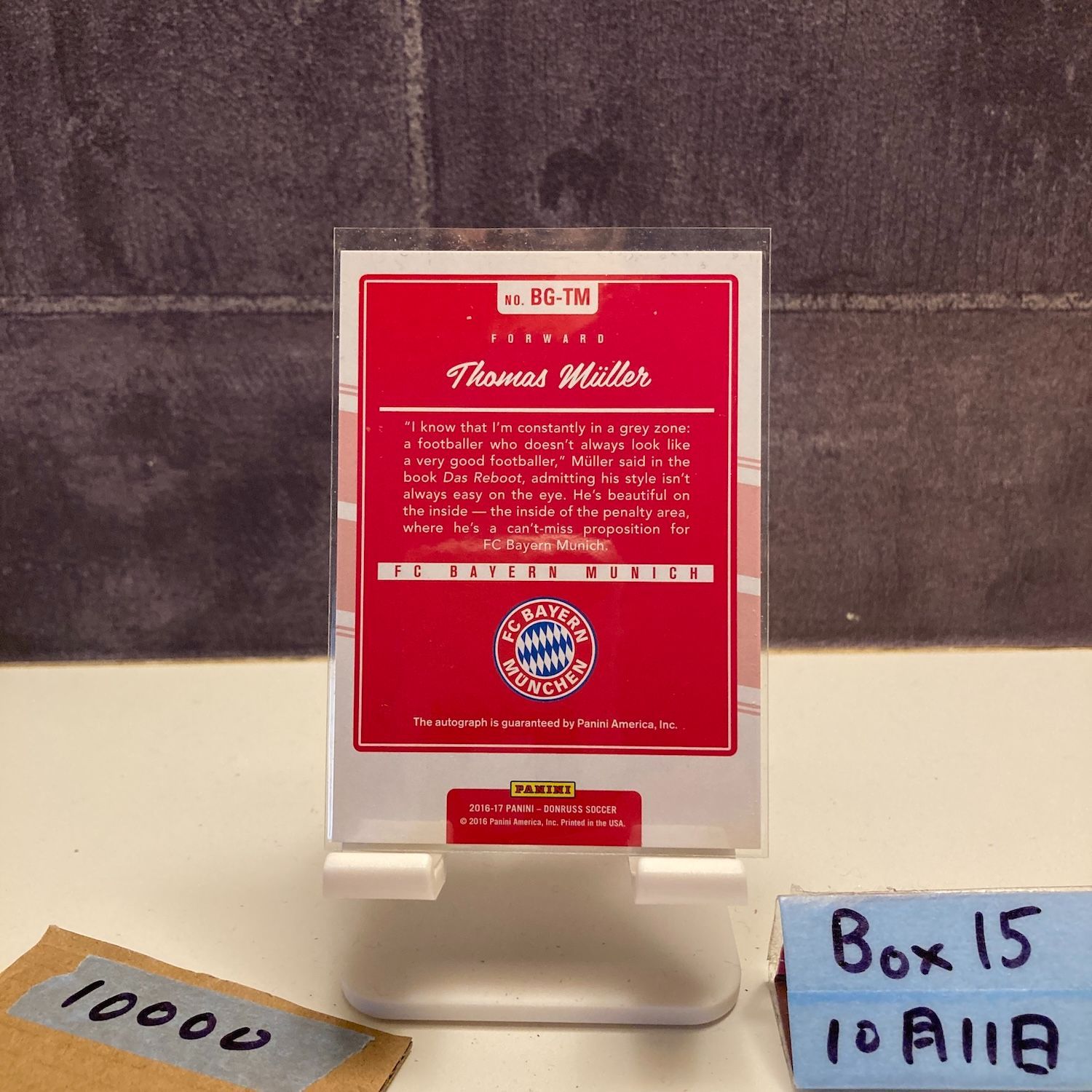 2016-17 Panini Donruss Thomas Muller 直筆サインカード FC Bayern