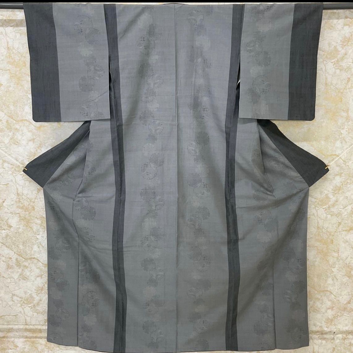 kimono one kimonoarisa 結城玉紬 結城苑 広襟 証紙付 裄61.5肩丈160