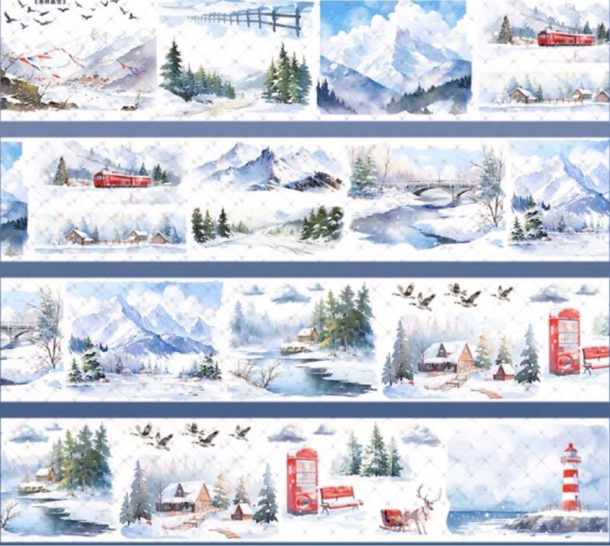 PET 7cm×2m 寒林暮雪 海外マスキングテープ 海外マステ 冬景色 - メルカリ