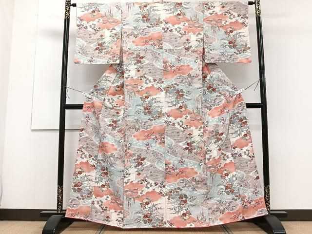 A*y様 小紋 セミアンティーク 大胆な染め パステルの暈し 正絹AK-8727 A*y様 小紋 セミアンティーク 大胆な染め パステルの暈し 正絹AK-