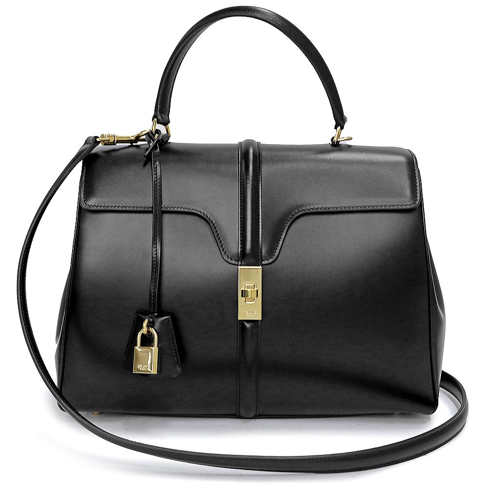 【新品　未使用】CELINE ラムスキン ブラックミュール　サイズ39インチ セリーヌ クラシック 16 セーズ ショルダー ハンドバッグ 2way 斜め