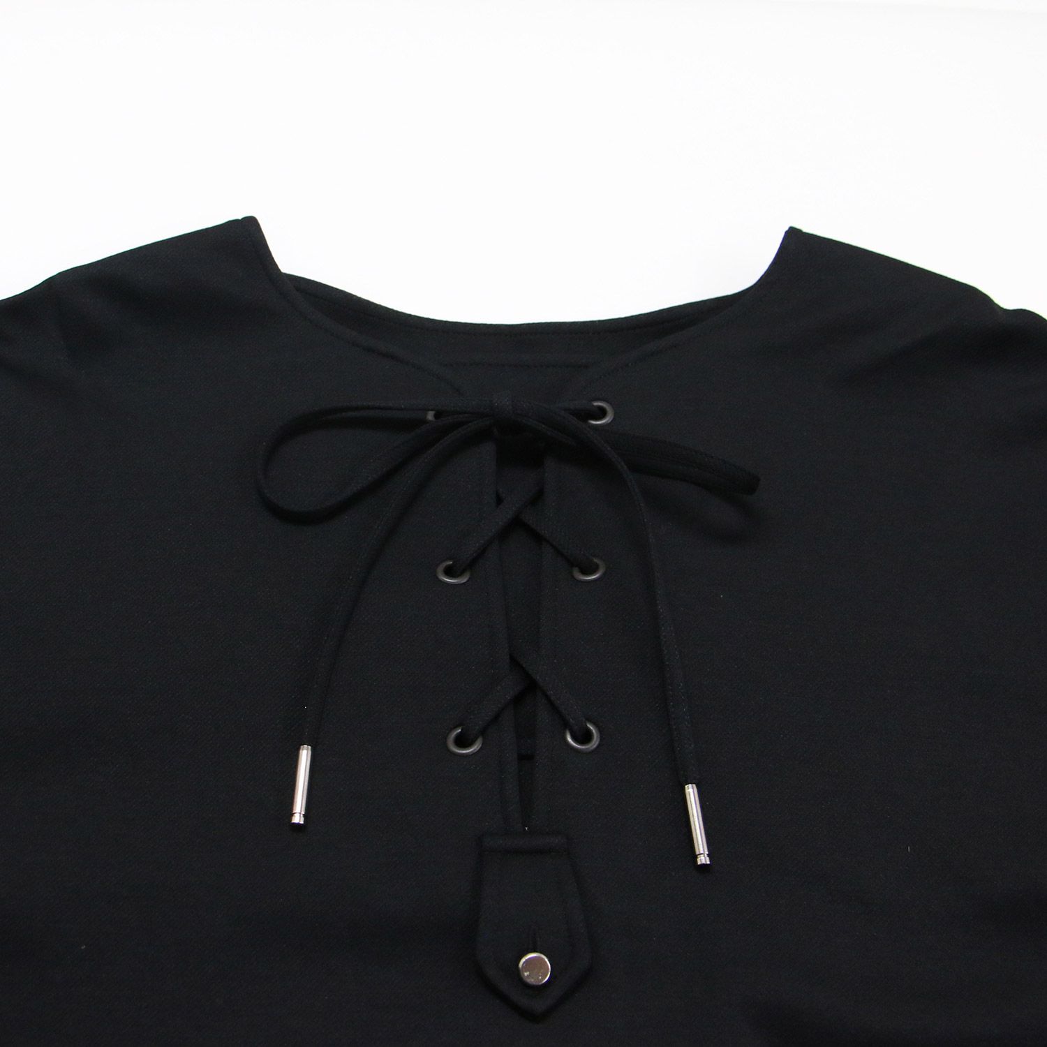 THE RERACS ザ リラクス Edition ブラウス ブラック 黒 サイズ:FREE | 23春夏 レースアップ ブラウス | MARIN BLOUSE | プルオーバー ショート丈 長袖 コットン | 日本製 | トップス シャツ カットソー【レディース】【中古】【K4650】 THE RERACS ザ リラクス Edition ブラウス ブラック 黒 サイズ:FREE