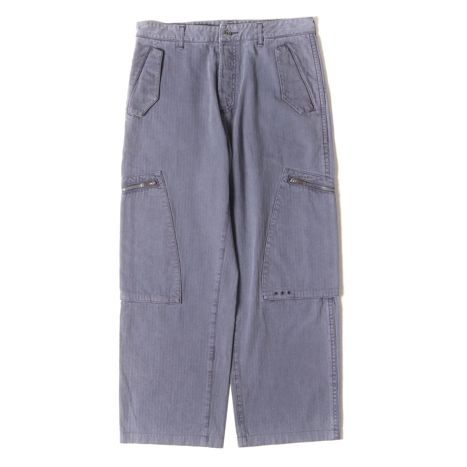 Dior ディオール パンツ グレイッシュライトブルー サイズ 32 アトリエロゴ 刺繍 ヘリンボーン ペインター ボトムス ズボン メンズ K 4650