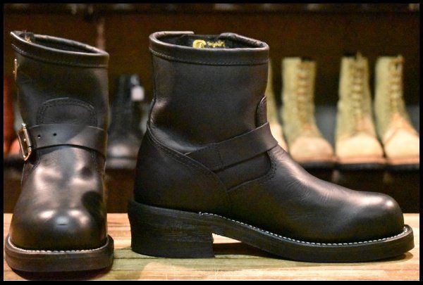 【極美品】◾️チペワ◾️エンジニアブーツ◾️91002◾️ビブラム◾️レザー◾️ブラック 7E 箱付 美品 黒タグ】Chippewa チペワ 1901M58 ショートエンジニア