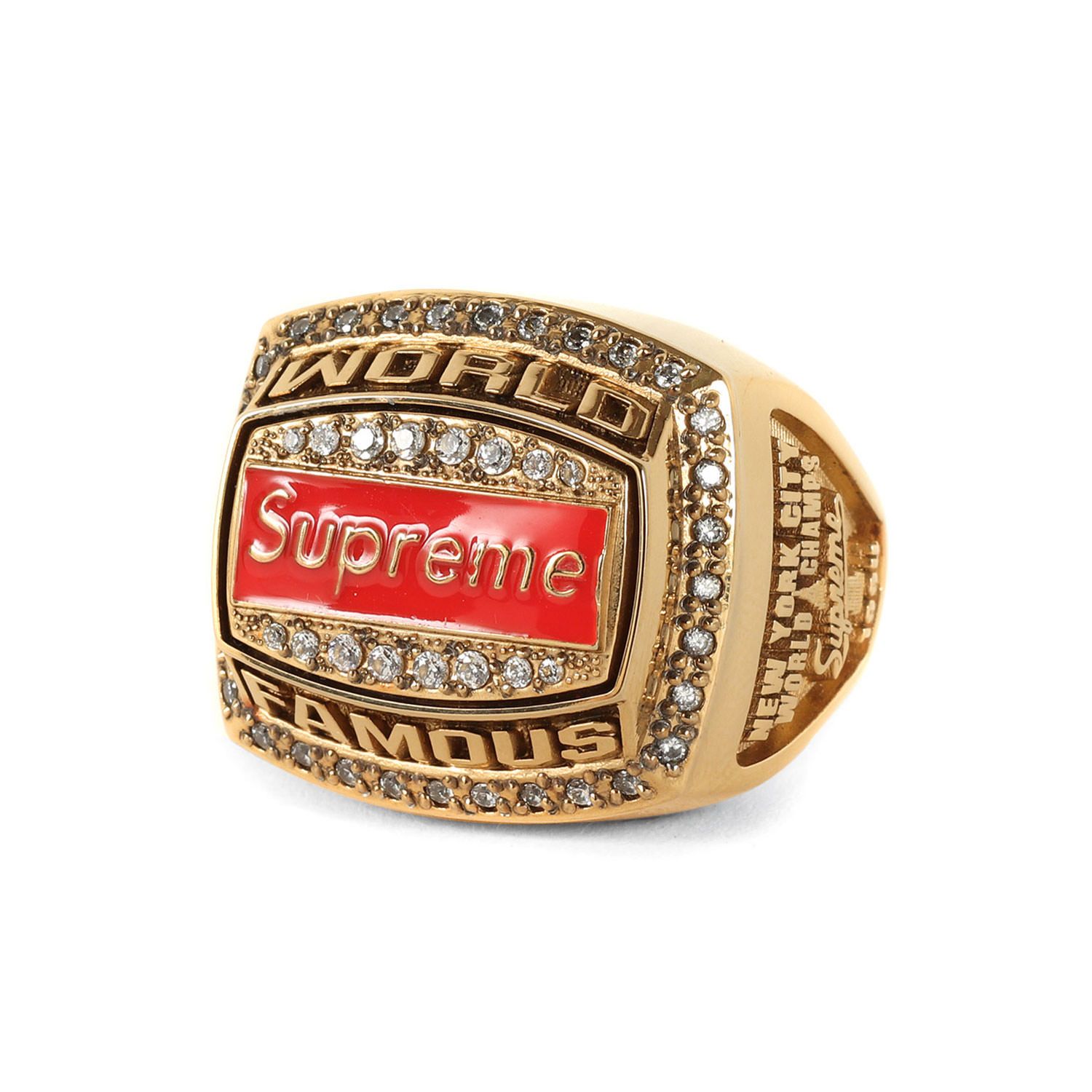 Supreme シュプリーム リング サイズ 8.5 約17号 21 SS Jostens ジルコニア チャンピオン 指輪 World Famous Champion Ring ゴールド ブランド コラボ